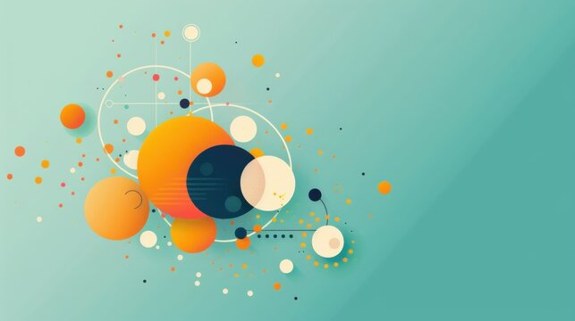Interdisciplinary thinking, Venn diagram with different fields, flat design illustration