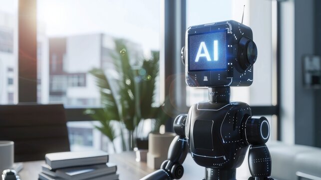 A Modern AI Robot in a Modern Office Setting