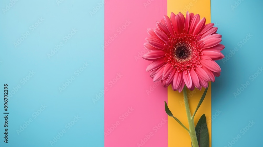 Poster flower with colorful backdrop and empty space