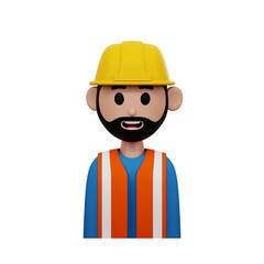 yellow blue foreman 3d illustration