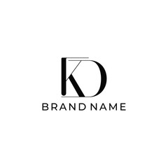 ABSTRACT LETTER KD MONOGRAM LOGO ICON BLACK COLOR TEMPLATE DESIGN ELEMENT VECTOR FOR YOUR BUSINESS