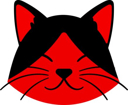 black and Red cat head