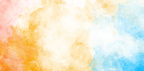 Fototapeta premium Abstract colorful watercolor for horizontal background designed with earth tone watercolor background. Watercolor paint like gradient background. 