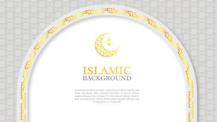 Flat design creative arabesque pattern. Gradient golden Arabic pattern