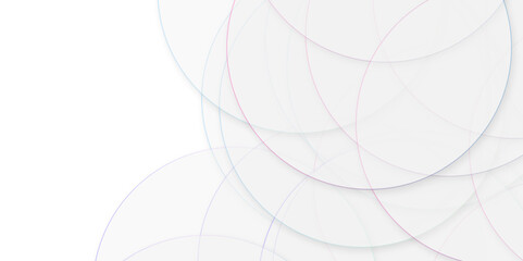 white abstract circle modern background design. use for poster, template on web, backdrop. white circle background. white background with blue circle rings. Digital future technology concept.