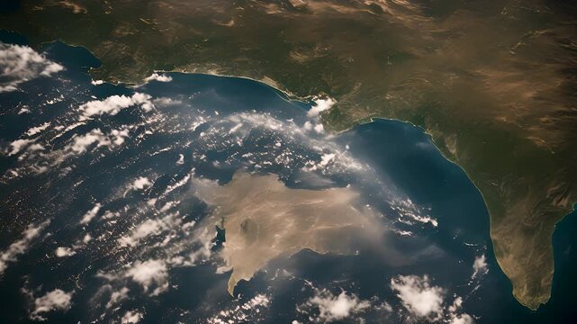 Animated video of an extraterrestrial map captured by satellites exploring borderless network signals.