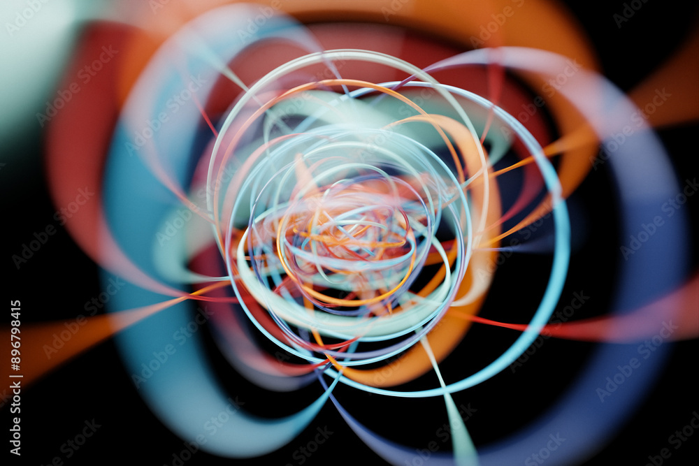 Poster 3d rendering of realistic composition primitives. abstract theme for trendy designs.