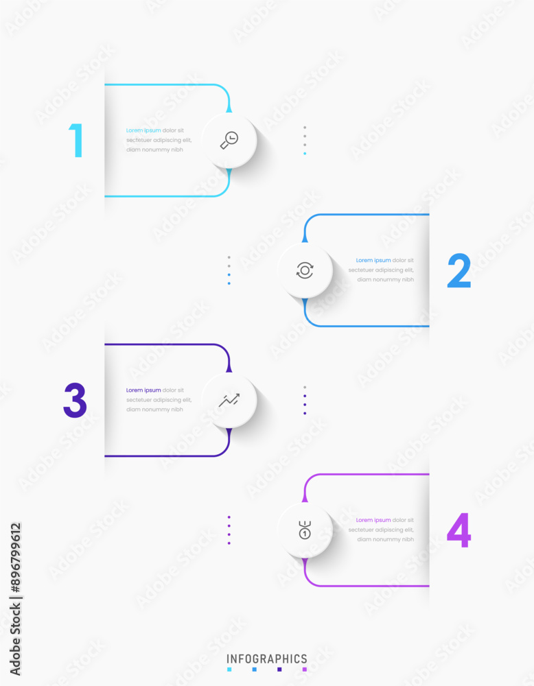 Wall mural vector infographic label design template with icons and 4 options or steps. can be used for process 
