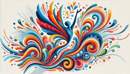 Fototapeta premium Abstract Colorful Swirls and Shapes - Digital Art Design