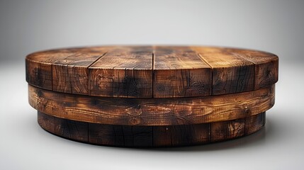 Fototapeta premium Round wooden table with smooth finish.