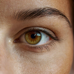 Obraz premium Close-Up Shot of a Colorful Human Eye with Intricate Details