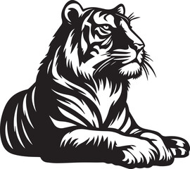 tiger silhouettes vector illustration