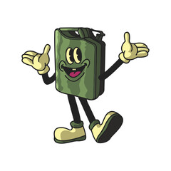 Vintage Jerry Can Cartoon Character 90's Premium Vector
