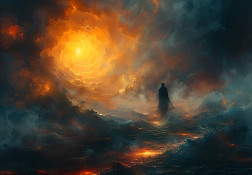 Logne figure basks in the afterglow of a dying star