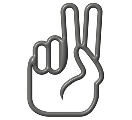 3D Icon Asl Alphabet K