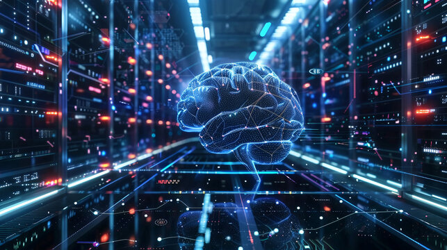 AI machine learning model training on a futuristic supercomputer, UHD, Masterpiece 