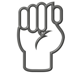 3D Icon Asl Alphabet T