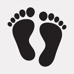 Baby Footprint silhouette vector on a white background