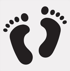 Baby Footprint silhouette vector on a white background