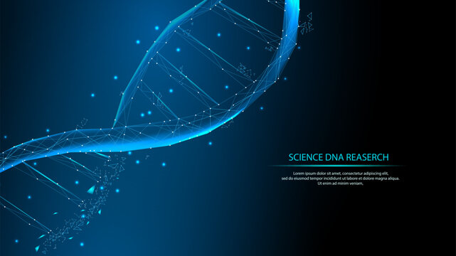 Science and technology background. DNA helix in futuristic technology style. Genetic and biology vector illustration