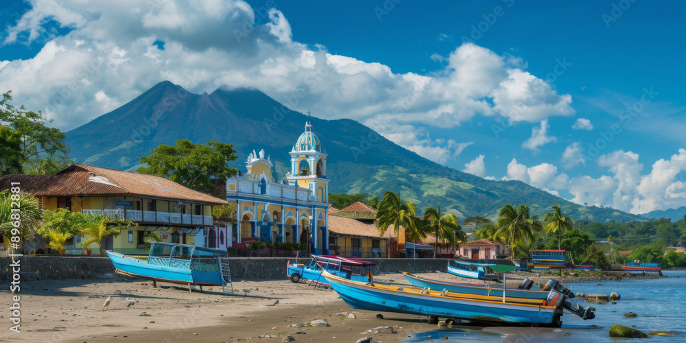 Wall mural A photograph showing the main tourist attractions of Nicaragua 