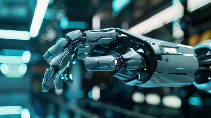 Modern robotic arm performing a precise task, UHD, Masterpiece 