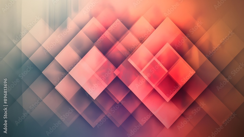Poster 47. geometric design with layered diamonds and a gradient color scheme