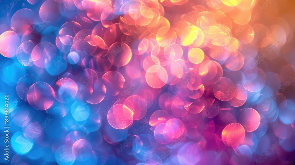 Poster vibrant bokeh patterns with soft, gradient colors, bokeh, gentle