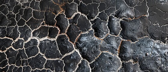 Panoramic close-up, high detail scan of cracked skin texture, Generative AI