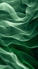 Fototapeta premium Abstract green flowing wave pattern, ethereal and dynamic art concept