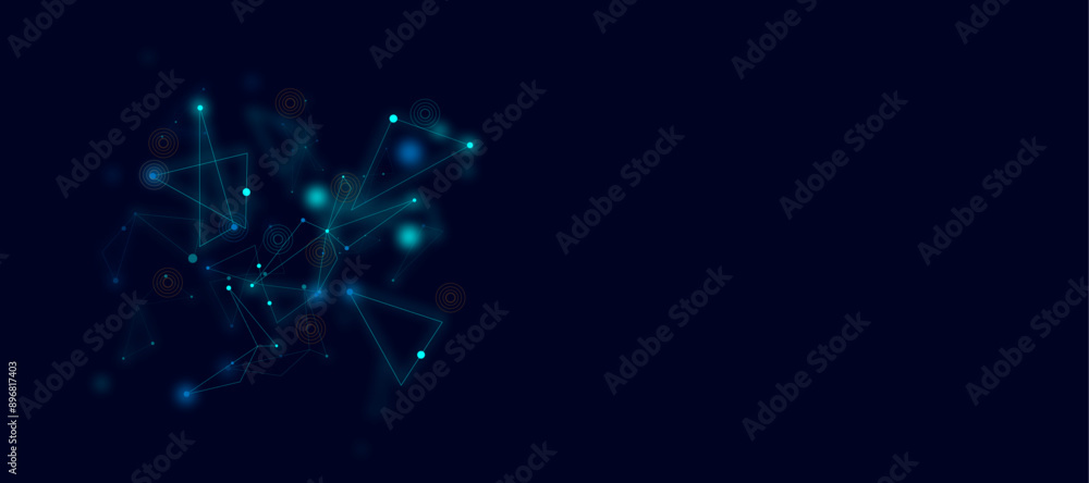 Poster abstract concepts of cybersecurity technology, network or connection. abstract technology science ba