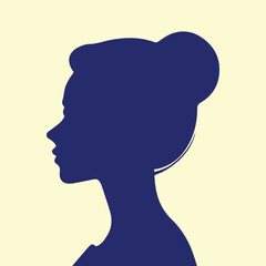 Woman head silhouette. Female profile silhouette. Beautiful girl face silhouette illustration