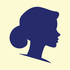 Woman head silhouette vector illustration