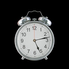 5:13 PM Vintage Steel Alarm Clock with Alloy Steel Body and Glass Twin Bell, Featuring Classic...