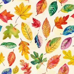 autumn leaves seamless pattern