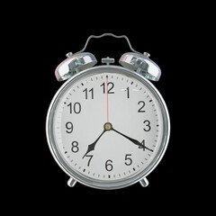 7:20 PM Vintage Steel Alarm Clock with Alloy Steel Body and Glass Twin Bell, Featuring Classic...