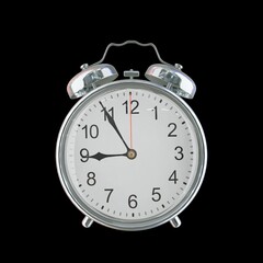 8:55 PM Vintage Steel Alarm Clock with Alloy Steel Body and Glass Twin Bell, Featuring Classic Analog Face with Detailed Hour and Minute Hands
