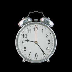 9:24 PM Vintage Steel Alarm Clock with Alloy Steel Body and Glass Twin Bell, Featuring Classic...