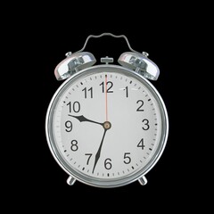 9:33 PM Vintage Steel Alarm Clock with Alloy Steel Body and Glass Twin Bell, Featuring Classic Analog Face with Detailed Hour and Minute Hands