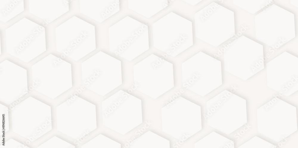 Poster 3d hexagonal structure futuristic white background and embossed hexagon abstract with hexagon backgr
