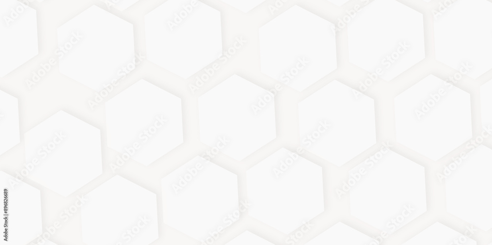 Poster 3d hexagonal structure futuristic white background and embossed hexagon abstract with hexagon backgr