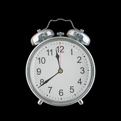 11:39 PM Vintage Steel Alarm Clock with Alloy Steel Body and Glass Twin Bell, Featuring Classic Analog Face with Detailed Hour and Minute Hands