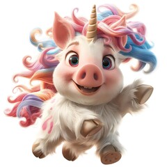 Merry carnival pig. Illustration On The Theme Of Toys And Humor. Generative AI	
