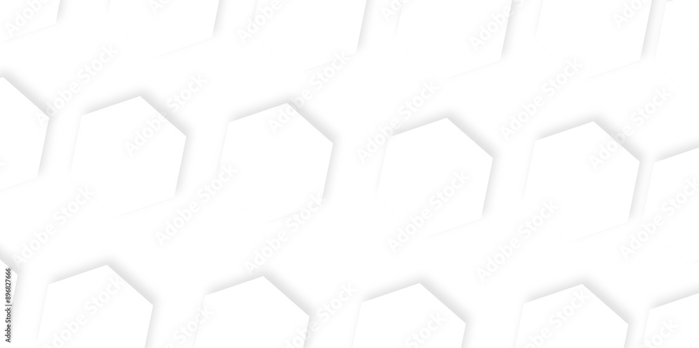 Poster 3d hexagonal structure futuristic white background and embossed hexagon abstract with hexagon backgr