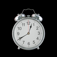 12:40 AM Vintage Steel Alarm Clock with Alloy Steel Body and Glass Twin Bell, Featuring Classic Analog Face with Detailed Hour and Minute Hands