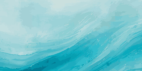 Vector watercolor ocean wave line blue and white background. Ocean sea art with natural template. Seamless soft blue ocean pattern wave water background.