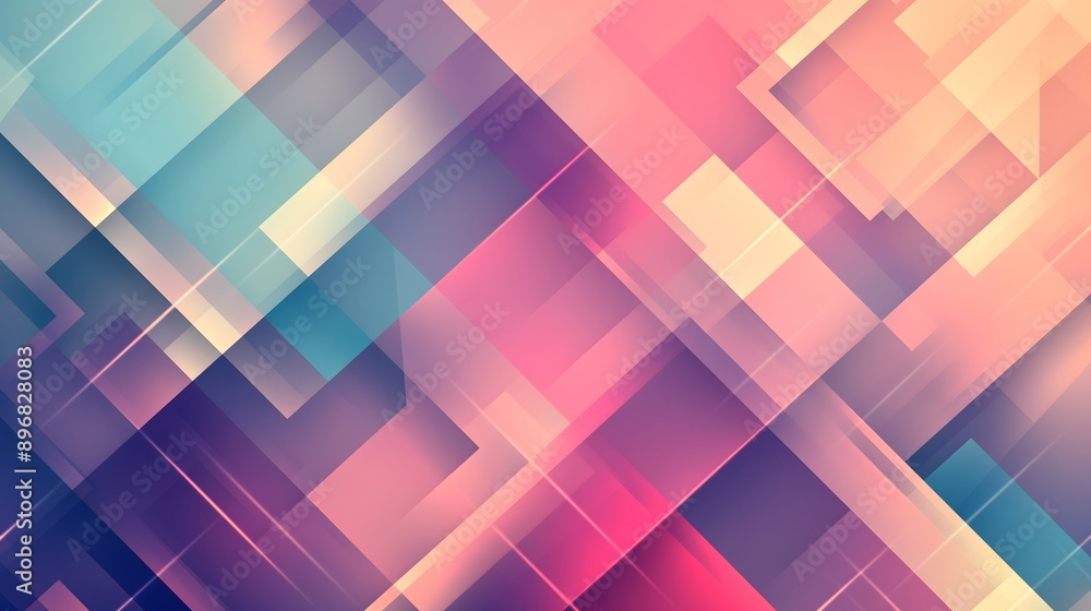 Poster 41. geometric pattern with overlapping lines and soft color gradients
