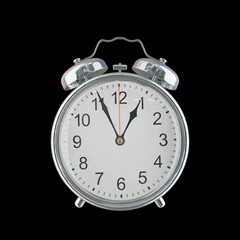 12:56 AM Vintage Steel Alarm Clock with Alloy Steel Body and Glass Twin Bell, Featuring Classic Analog Face with Detailed Hour and Minute Hands