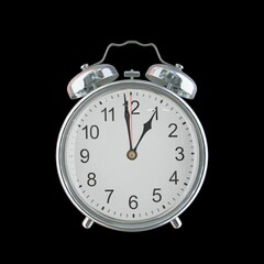 12:59 AM Vintage Steel Alarm Clock with Alloy Steel Body and Glass Twin Bell, Featuring Classic Analog Face with Detailed Hour and Minute Hands