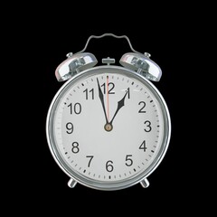 12:58 AM Vintage Steel Alarm Clock with Alloy Steel Body and Glass Twin Bell, Featuring Classic Analog Face with Detailed Hour and Minute Hands